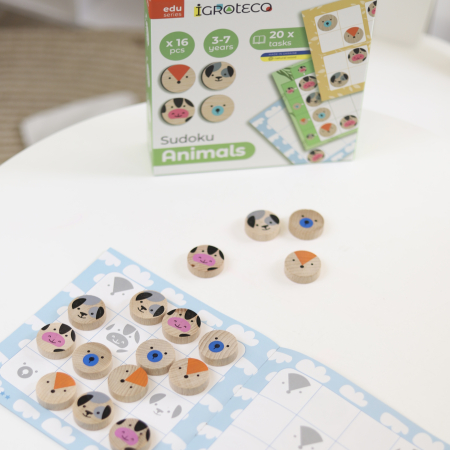 Joc de logica din lemn „Sudoku Animale” 16 piese [2]
