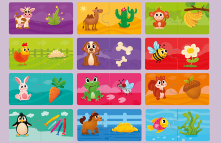 Jucarii Educative - JOC DE POTRIVIRE DIN SPUMA EVA, CE MANANC