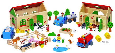 Jucarii Educative - Joc din lemn Ferma animalelor