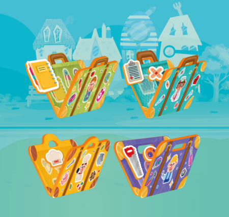 Jucarii Educative - JOC DIN SPUMA EVA, FA-TI BAGAJUL-PROFESII, PUEDO