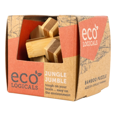 Joc logic IQ 3D din bambus, 12 piese - Jungle Jumble [3]