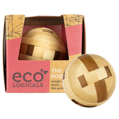 Jucarii 7-10 ani - 4 x Joc logic IQ 3D din bambus, 12 piese - The Pod