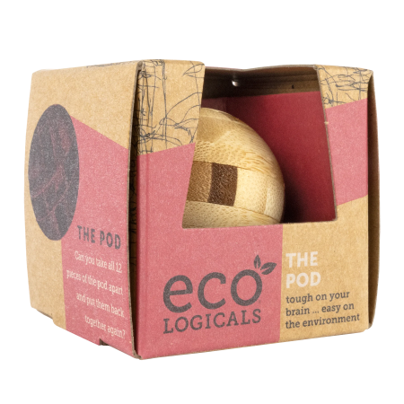 Joc logic IQ 3D din bambus, 12 piese - The Pod [5]