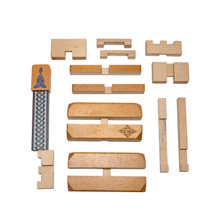 Joc logic IQ 3D din lemn, 12 piese - Thor's Hammer [4]