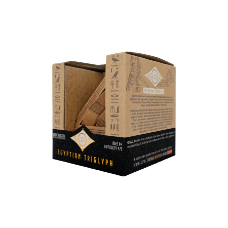 Joc logic IQ 3D din lemn cu cub ascuns - Egyptian Triglyph [4]