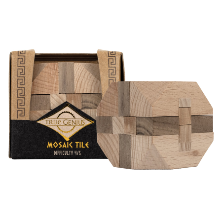 Jocuri de Logica - Joc logic IQ din lemn, 12 piese - Mosaic Tile