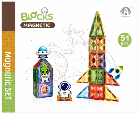 Noutati - Joc magnetic Diamond - In spatiu 51 piese (7.5 cm)