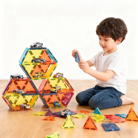 Joc magnetic - Parcarea masinutelor 66 piese (7.5 cm) [6]