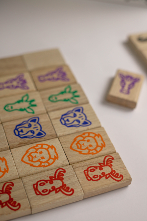 Joc Mahjong din lemn pentru copii, 49 piese [4]