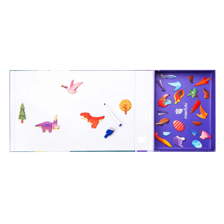 Joc puzzle magnetic de arta si asociere - Lumea dinozaurilor [5]