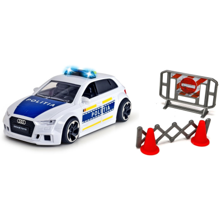Jucarie copii Masina de politie Dickie Toys Audi RS3 1:32 15 cm cu lumini, sunete si accesorii [1]