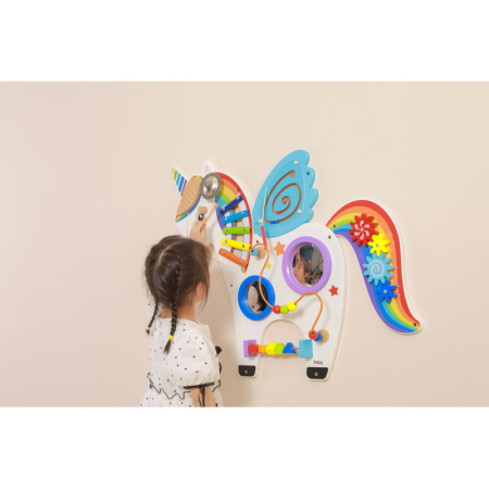 Jucarii Educative - Jucarie de perete cu activitati, Unicorn, Viga