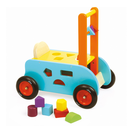 Jucarie de plimbat - Premergator/Antemergator multifunctional cu cuburi din lemn - Vilac [1]