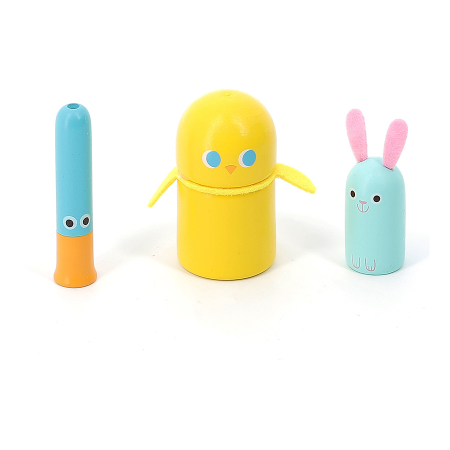 Jucarie de tras si de indemanare / stivuit, din lemn - Tractor cu activitati - Vilac [3]