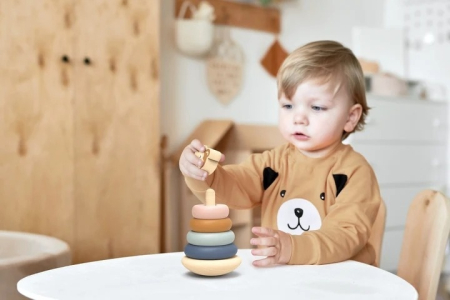 Jucarie din lemn pentru stivuire Roly-poly, Speedy Monkey [3]