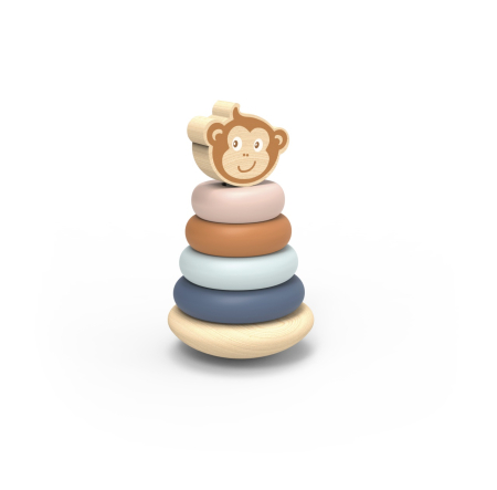 Noutati - Jucarie din lemn pentru stivuire Roly-poly, Speedy Monkey