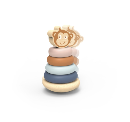 Jucarie din lemn pentru stivuire Roly-poly, Speedy Monkey [1]