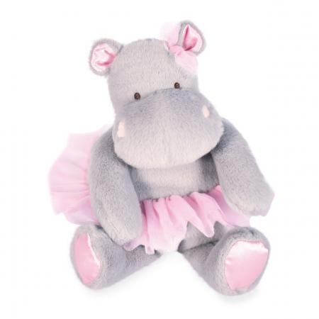 Jucării de pluș - Jucarie moale din plus - Hipopotam, 22 cm, roz
