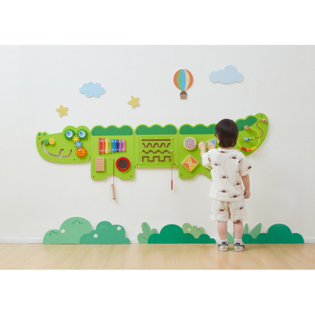 Jucarii Educative - Jucarie senzoriala de perete Crocodil Junior, Viga