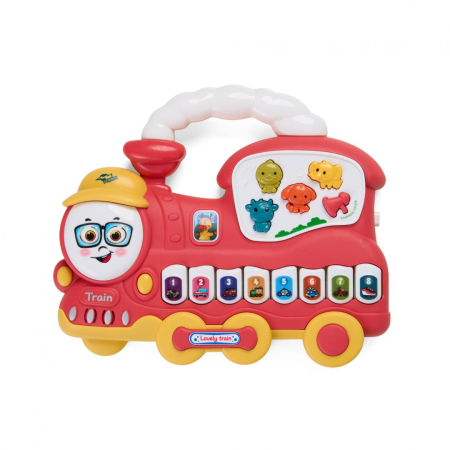 Jucarii Bebe - JUCARIE TRENULET CU LUMINI SI SUNETE,ROSU, MOMKI