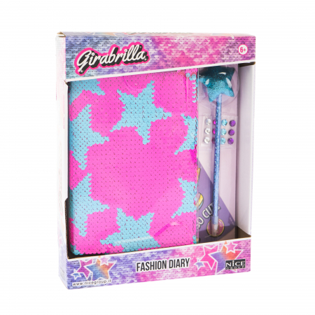 Penare si ghiozdane - Jurnal Fashion Girabrilla – set jurnal cu paiete reversibile și pix