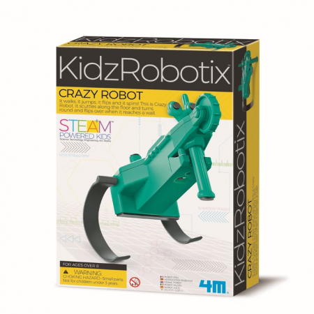 Jocuri si Jucarii Educative - 4M Kit constructie robot - Crazy Robot Kidz Robotix