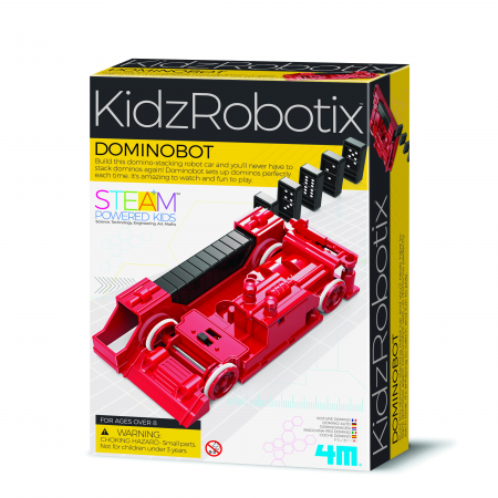 Ajándékok 7 éves gyerekeknek - 4M Kit constructie robot - Dominobot Kidz Robotix