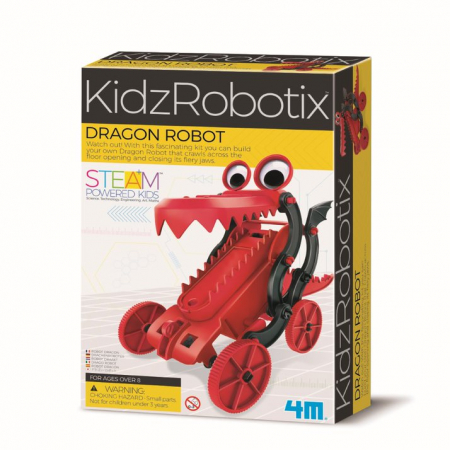 Ajándékok 7 éves gyerekeknek - 4M Kit constructie robot - Dragon Robot Kidz Robotix