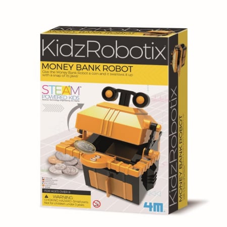 Cadouri Baieti - Kit constructie robot - Money Bank Robot, Kidz Robotix