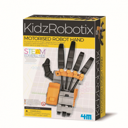 Cadouri Baieti - Kit construcție robot - Motorised Robot Hand, Kidz Robotix