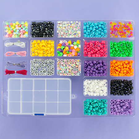 Kit creativ DIY - coliere și brățări cu mărgele, 1500 piese, Perline ABC [4]