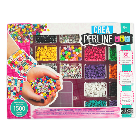 Varsta - Kit creativ DIY - coliere și brățări cu mărgele, 1500 piese, Perline ABC