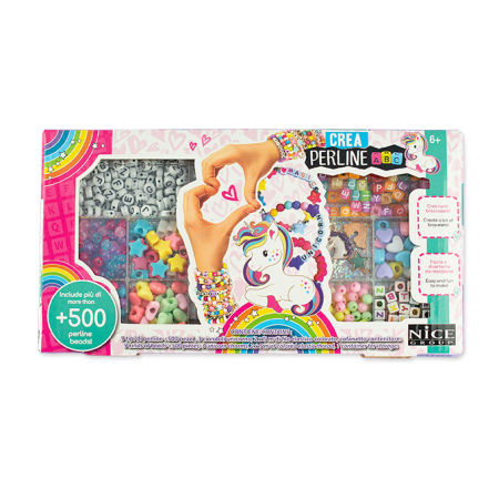 Jucarii 7-10 ani - Kit creativ DIY - coliere și brățări cu mărgele, 500 piese, Perline ABC