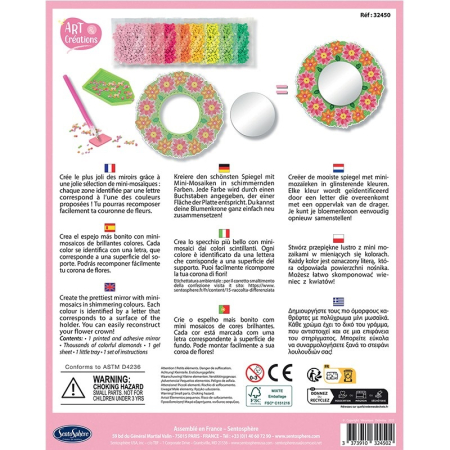 Kit creativ cu diamante / strasuri - Oglinda mozaic flori - Sentosphere [1]