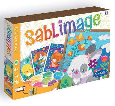 Varsta 7-10 ani - Kit creativ cu nisip colorat - Sablimage Animale de companie - Sentosphere