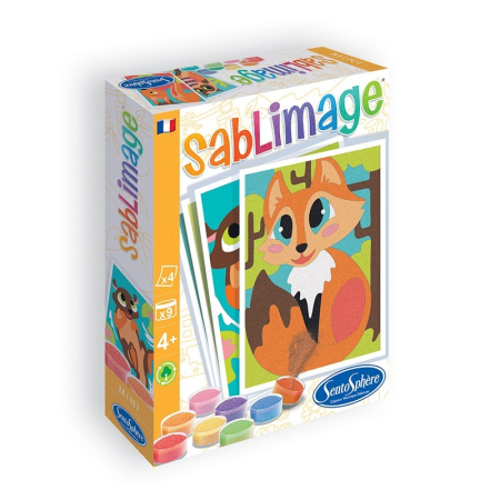 Varsta 5-7 ani - Kit creativ cu nisip - Mini Sablimage Animale din padure - Sentosphere