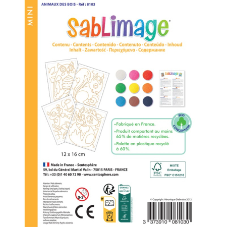 Kit creativ cu nisip - Mini Sablimage Animale din padure - Sentosphere [1]