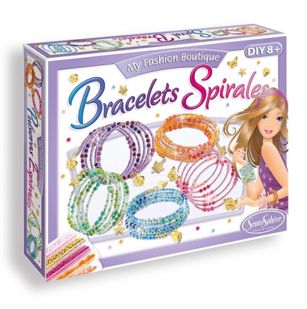 Varsta 10 ani + - Kit creativ cu perle din sticla -  Bratari spirala - Sentosphere