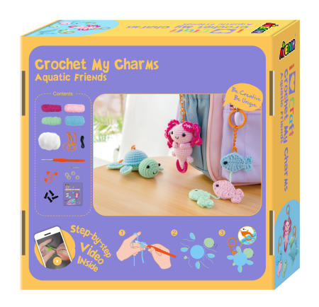 Kit creativ de crosetat 3 pandantive - Prieteni Acvatici [1]