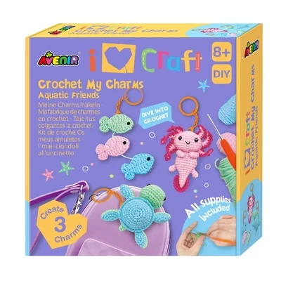 Jucarii creative - Kit creativ de crosetat 3 pandantive - Prieteni Acvatici