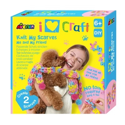 Jucarii creative - Kit creativ de tricotat esarfe - pentru tine si prietena ta dragalasa