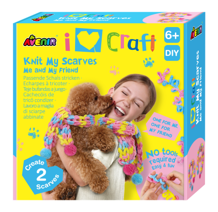 Varsta - Kit creativ de tricotat esarfe - pentru tine si prietena ta dragalasa
