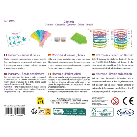 Kit creativ DIY - Bratari Macramé Perle si Flori - Sentosphere [2]