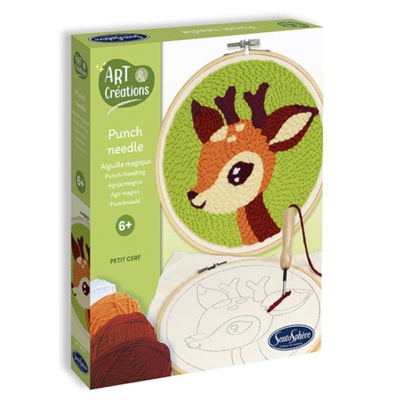 Jucarii creative - Kit creativ DIY Broderie tip Punch Needle - Cerb - Sentosphere