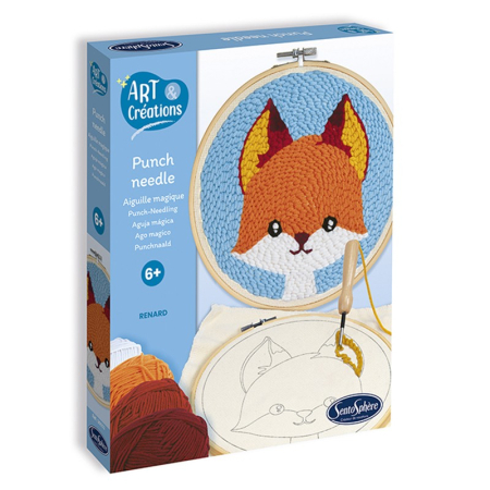 Jucarii creative - Kit creativ DIY Broderie tip Punch Needle - Vulpe - Sentosphere