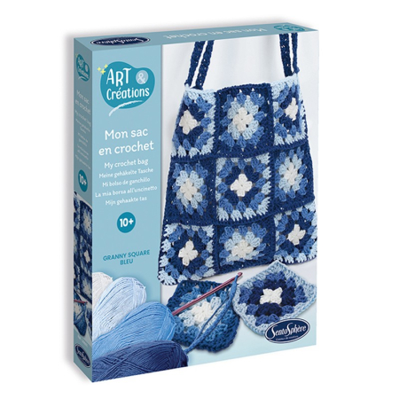 Jucarii creative - Kit creativ DIY de crosetat - Geanta albastra - Sentosphere