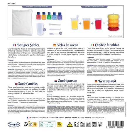 Kit creativ - Lumanari ceara vegetala cu aspect nisipos - Sentosphere [2]