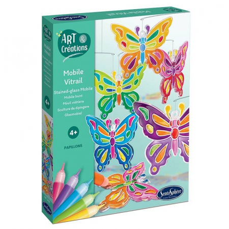 Jucarii creative - Kit Creativ - Mobil Vitralii Fluturi