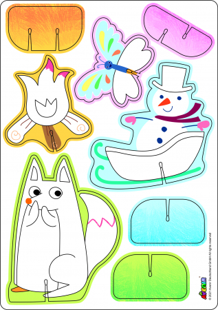 Kit de activitati cu creioane colorate - Distractie in 4 anotimpuri [3]