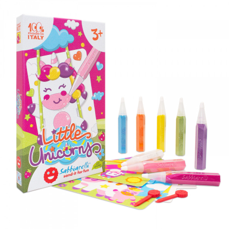 Vârstă - Kit de desenat cu particule de marmura - Micii Unicorni